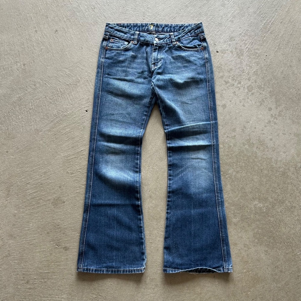 Vintage 7 For All Mankind Jeans Womens Size 29 Blue Medium Wash Bootcut A Pocket
